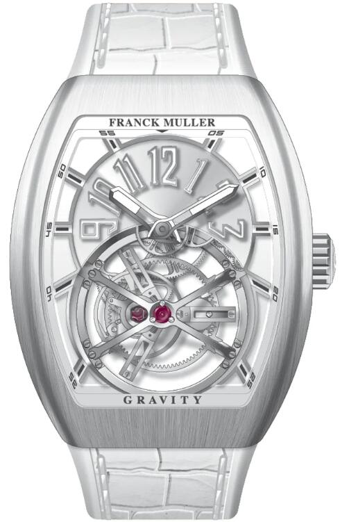 Best FRANCK MULLER Vanguard Gravity Tourbillon Brushed Steel - White V 45 T GR CS (BC) (BR AC) (BLC.BLC ACBR) Replica Watch